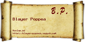 Blayer Poppea névjegykártya